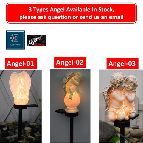 Cute Cherubs White cuddle Angel Garden Gnome Statue ornaments Solar Light