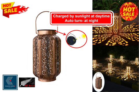 Solar Hanging Lantern Light Waterproof Metal Decorative Garden Decorative Lamp