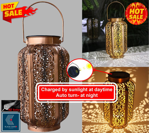 Solar Hanging Lantern Light Waterproof Metal Decorative Garden Decorative Lamp