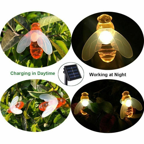 Solar Lights String Lights 20pcs Bee lights