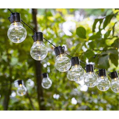 Solar Powered Outdoor String Lights with 10 Globe Bulbs 3.5Meter