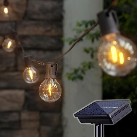 Solar Powered Outdoor String Lights with 10 Globe Bulbs 3.5Meter