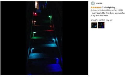 Solar Lights 4Pcs LED Deck Lights Outdoor Path Stairs Step Lamps- Multicolor