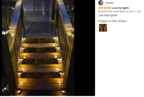 Solar Lights 4Pcs LED Deck Lights Outdoor Path Garden Stairs Step Lamp
