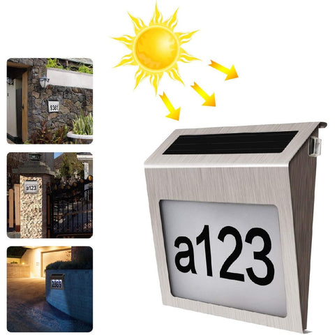 Stainless steel Letter Box Numbers With Solar lights