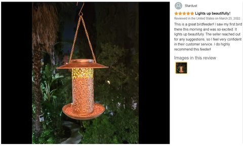 Solar Metal Hanging Lantern Light Hanging Garden wild Bird feeder