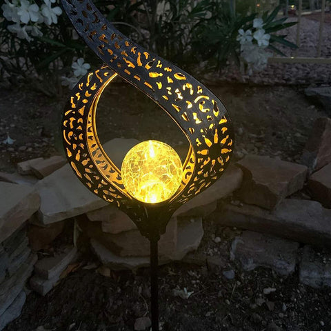 Solar Lights Flame Metal Art IP44 Waterproof