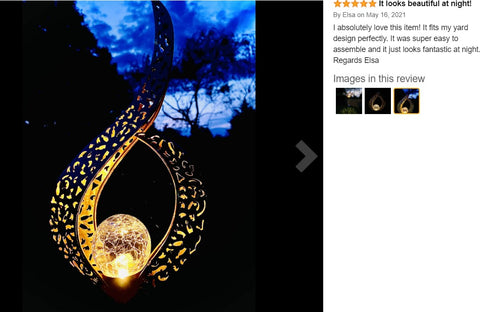 Solar Lights Flame Metal Art IP44 Waterproof