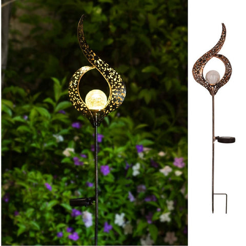 Solar Lights Flame Metal Art IP44 Waterproof