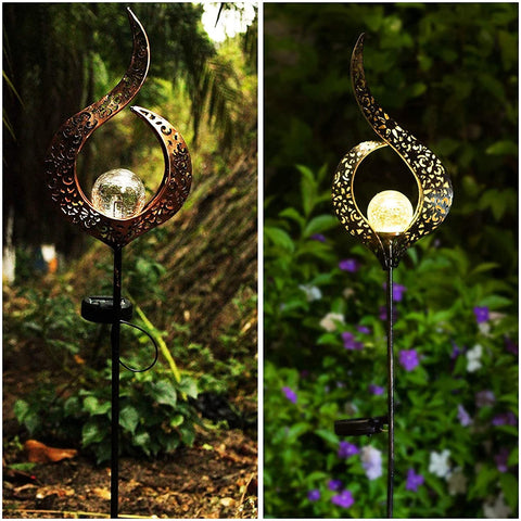 Solar Lights Flame Metal Art IP44 Waterproof