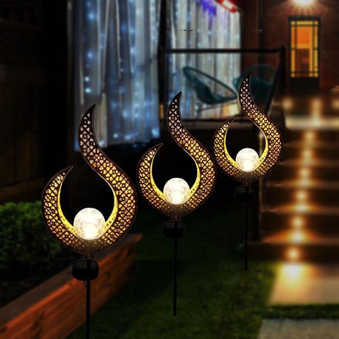 Solar Lights Flame Metal Art 83CM