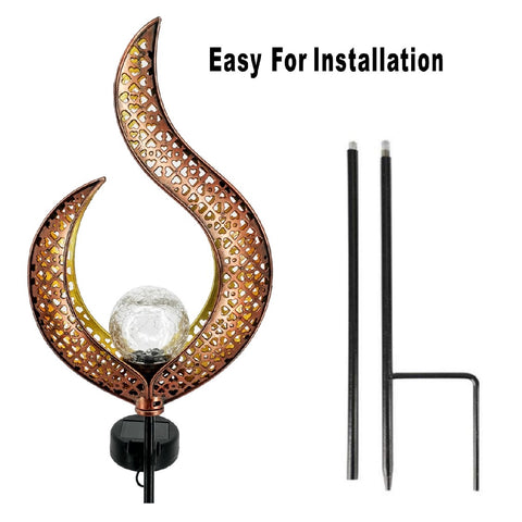 Solar Lights Flame Metal Art 83CM