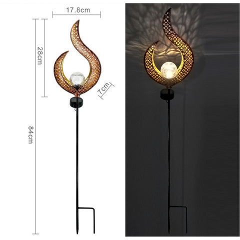 Solar Lights Flame Metal Art 83CM