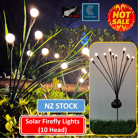 Solar Garden Lights set 10Pcs Firefly Bulb Lights Waterproof Garden Decoration