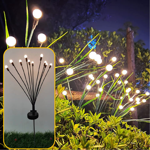 Solar Garden Lights set 10Pcs Firefly Bulb Lights Waterproof Garden Decoration