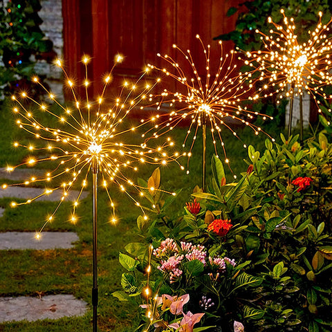 Solar Lights Outdoor Firework Twinkling Lights Waterproof Warm White - 90LED