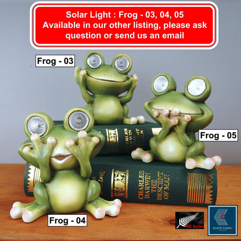 Frog Garden Statue Garden Ornament Decor Statues With Solar LED light