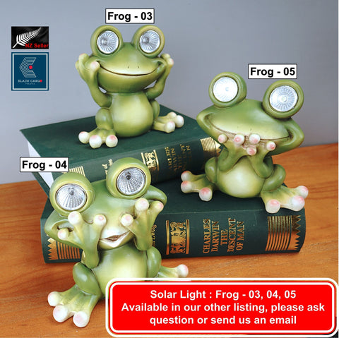 Frog Garden Statue Garden Ornament Decor Statues With Solar LED light