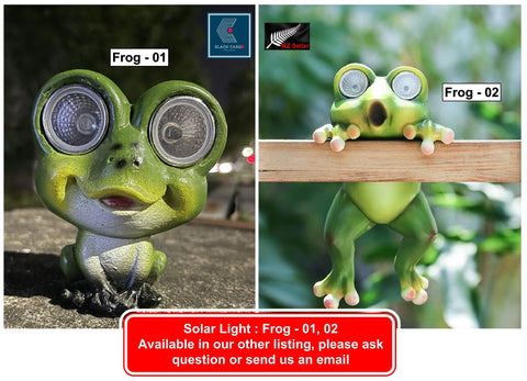 Frog Garden Statue Garden Ornament Decor Statues With Solar LED light