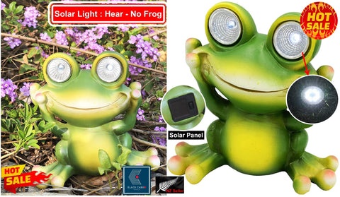 Frog Garden Statue Garden Ornament Decor Statues With Solar LED light