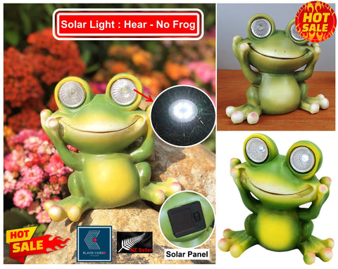 Frog Garden Statue Garden Ornament Decor Statues With Solar LED light