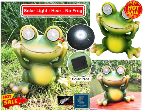 Frog Garden Statue Garden Ornament Decor Statues With Solar LED light