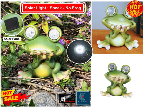 Frog Garden Statue Garden Ornament Decor Statues With Solar LED light