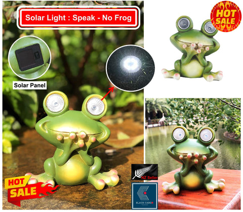 Frog Garden Statue Garden Ornament Decor Statues With Solar LED light