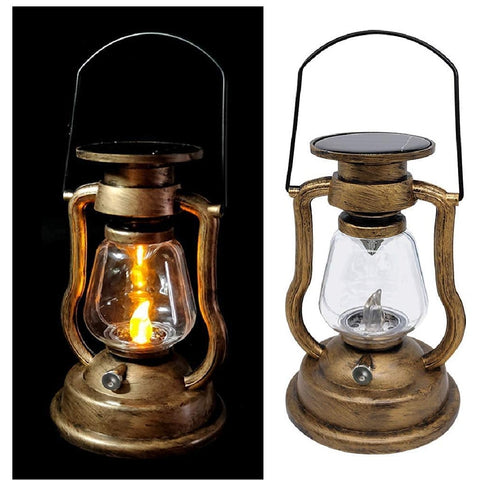 Solar Vintage Lantern Light LED Flickering Flameless Candle Lights