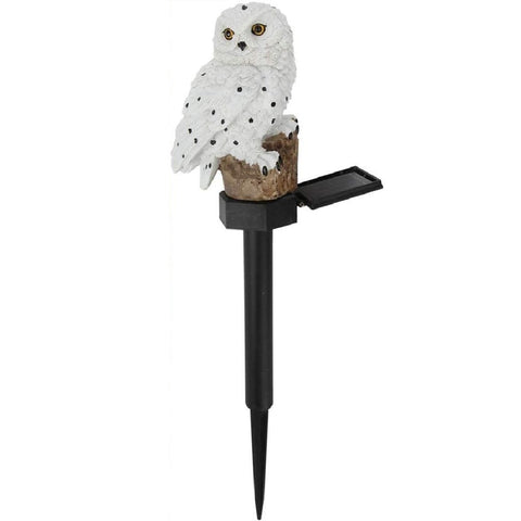 Solar Garden Stake Lights Decorative Resin Owl Sculptures Figure Ornament