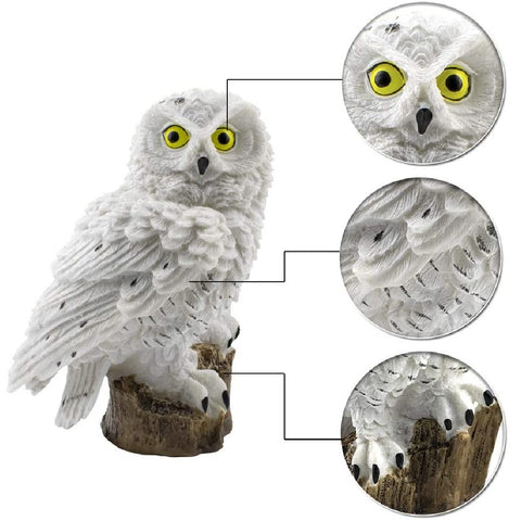 Solar Garden Stake Lights Decorative Resin Owl Sculptures Figure Ornament