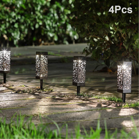 Outdoor Solar Lights 4 Pack LED Solar Garden Lights Waterproof Garden Decorative