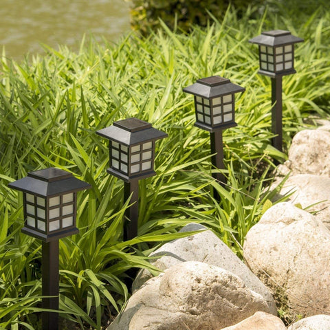 4Pack Solar Lights LED Walkway Pathway Lights Warm White