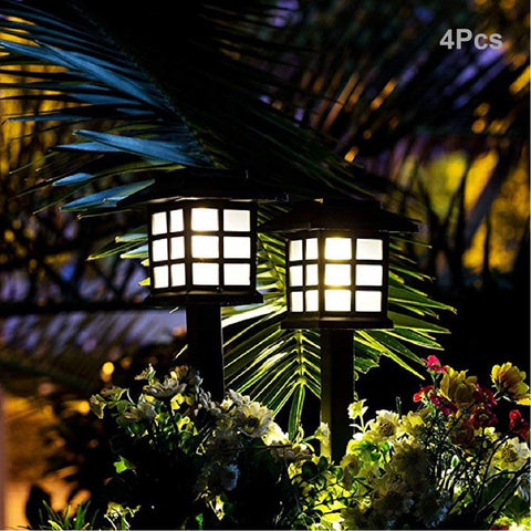 4Pack Solar Lights LED Walkway Pathway Lights Warm White