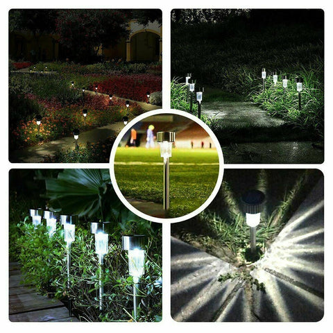 Solar Outdoor Lights 10 Pack LED Walkway Pathway Lights Warm White