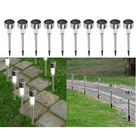 Solar Outdoor Lights 10 Pack LED Walkway Pathway Lights Warm White