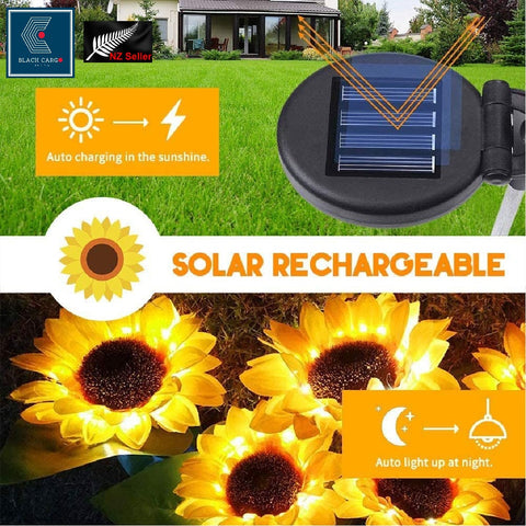 Outdoor Solar Garden Stake Lights Solar Powered Light Sunflower