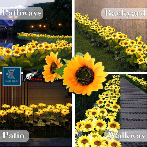 Outdoor Solar Garden Stake Lights Solar Powered Light Sunflower