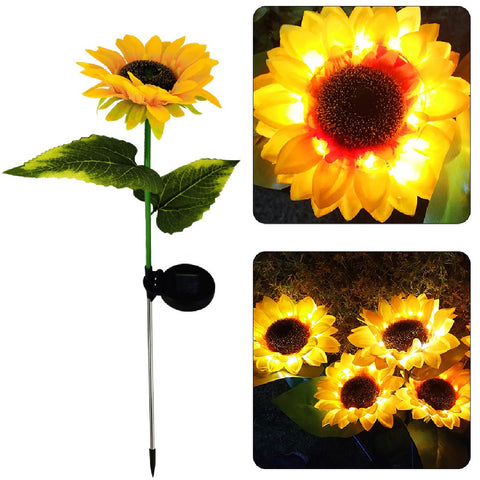 Outdoor Solar Garden Stake Lights Solar Powered Light Sunflower