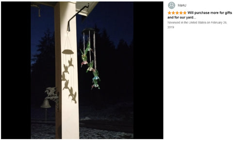 Solar Lights Color Changing Wind Chime Spiral Spinner Hummingbird lamp lights