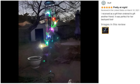 Solar Lights Color Changing Wind Chime Spiral Spinner Hummingbird lamp lights