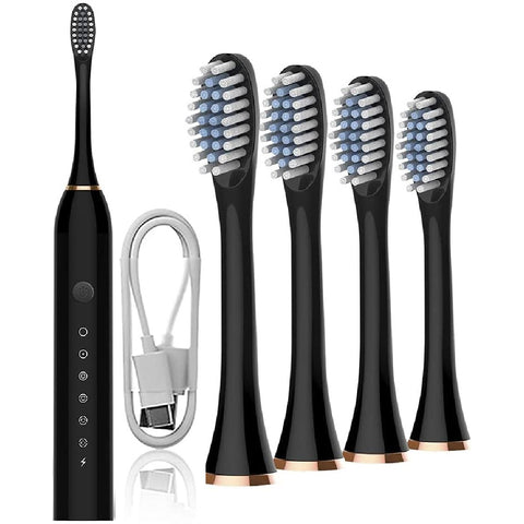 Rechargeable Sonic Electric Toothbrush with 4 Replacement Brush heads