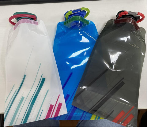 3Pack Collapsible Folding Sports Water Bottle 700ml -Blue