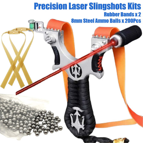 Laser Slingshot Bow with Ammo Balls Hunting Shooting Accessories