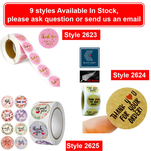 5Pack Packing Tape Courier Bag Packing Boxes 2500Pcs Thank You Sticker