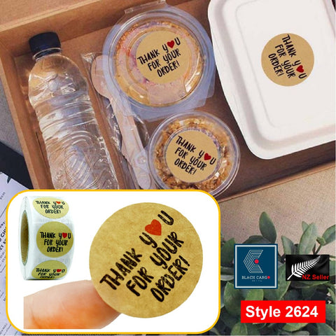 5Pack Packing Tape Thank You Sticker Tape 2500Pcs 25mm