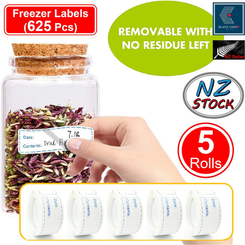 Freezer Labels Rolls Food Storage Stickers Refrigerator Paper Label 625 Pcs Blue