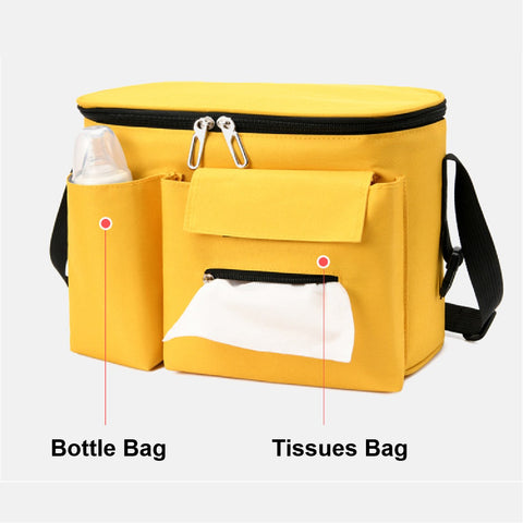 Mummy Nappy Diaper Bag Universal Stroller Organizer Travel Mummy Bag - Yellow