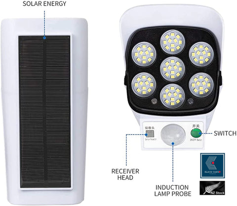 Super Bright Solar Motion Sensor Light Solar Flood Security Lights with Remote