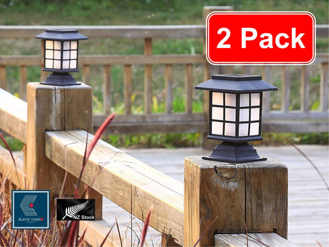 Solar Post Lights 2Pcs - Referdeal